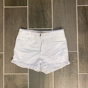 White jean shorts